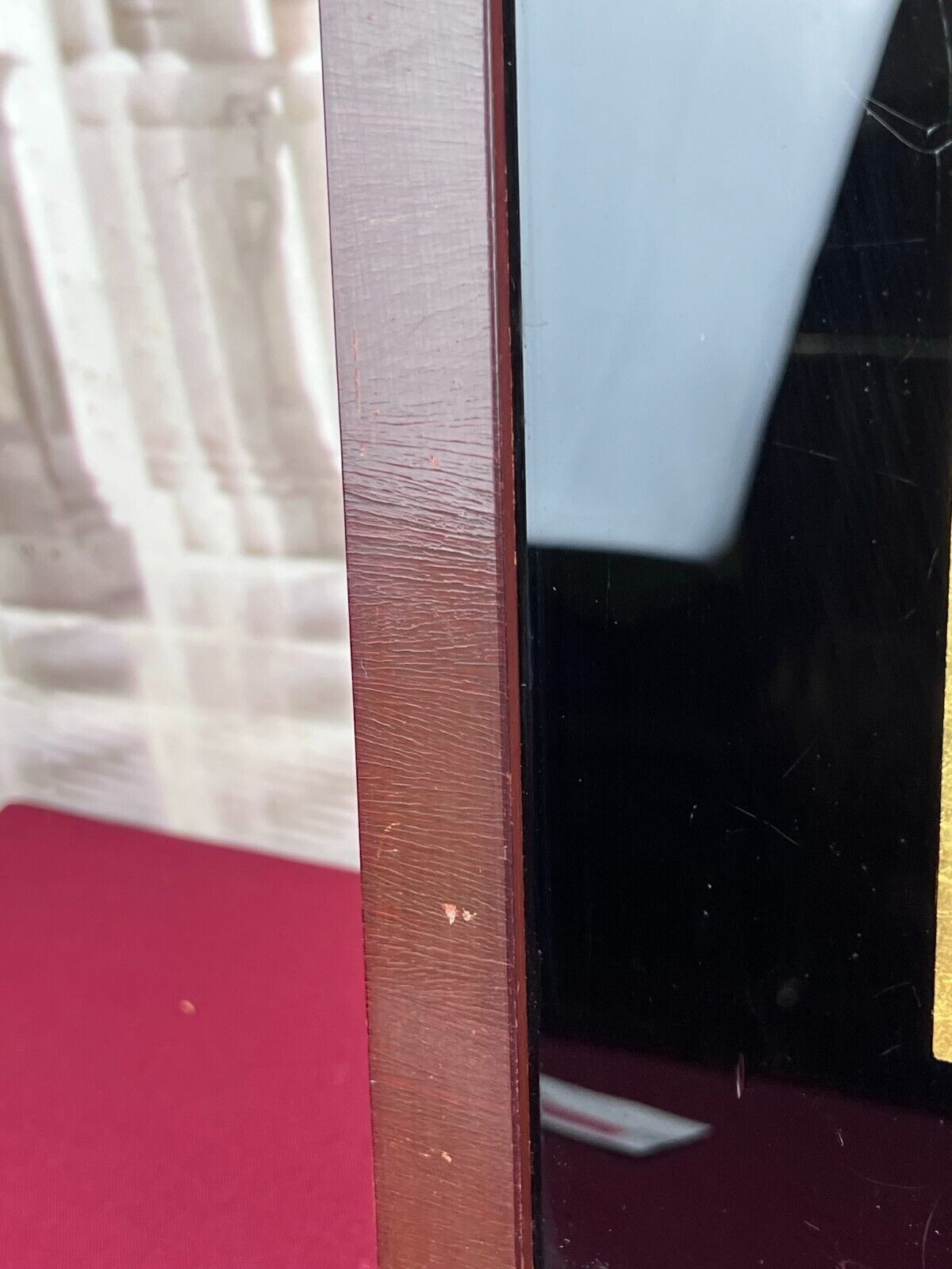 ANTIKES STICKBILD UM 1800 SEIDE HAUS AM FLUSS MIT PERSONEN – Bild 10