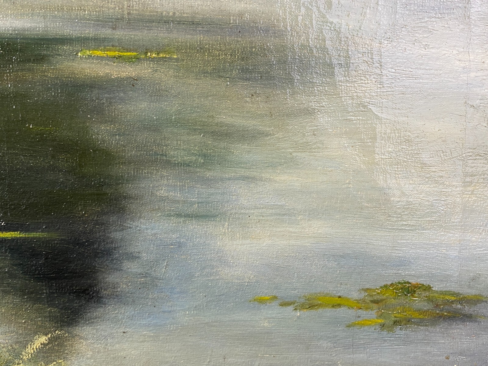 ÖLGEMÄLDE LANDSCHAFT FLUSS VOR BÄUMEN GEMÄLDE SIGNIERT FINNE 1919 – Bild 12