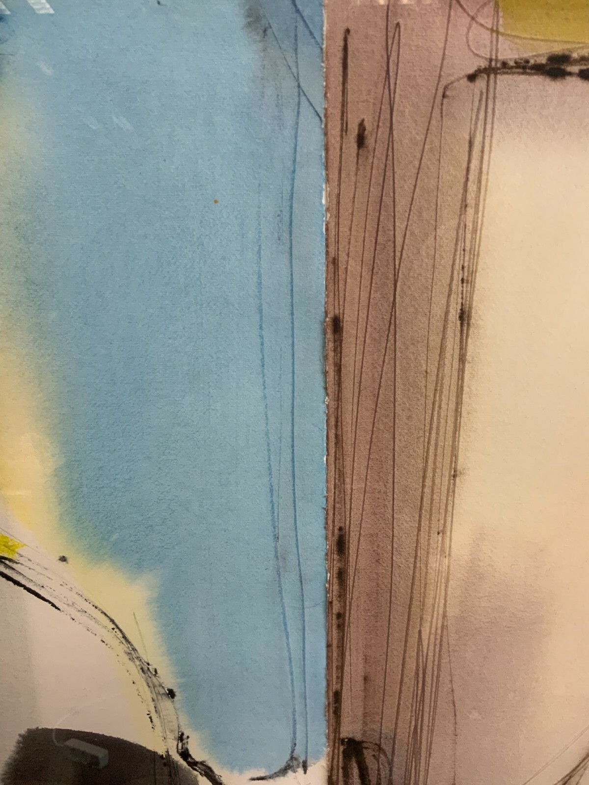 AQUARELL ABSTRAKTE KOMPOSITION PERSONEN Anatoli KMARA GROSSFORMAT – Bild 11