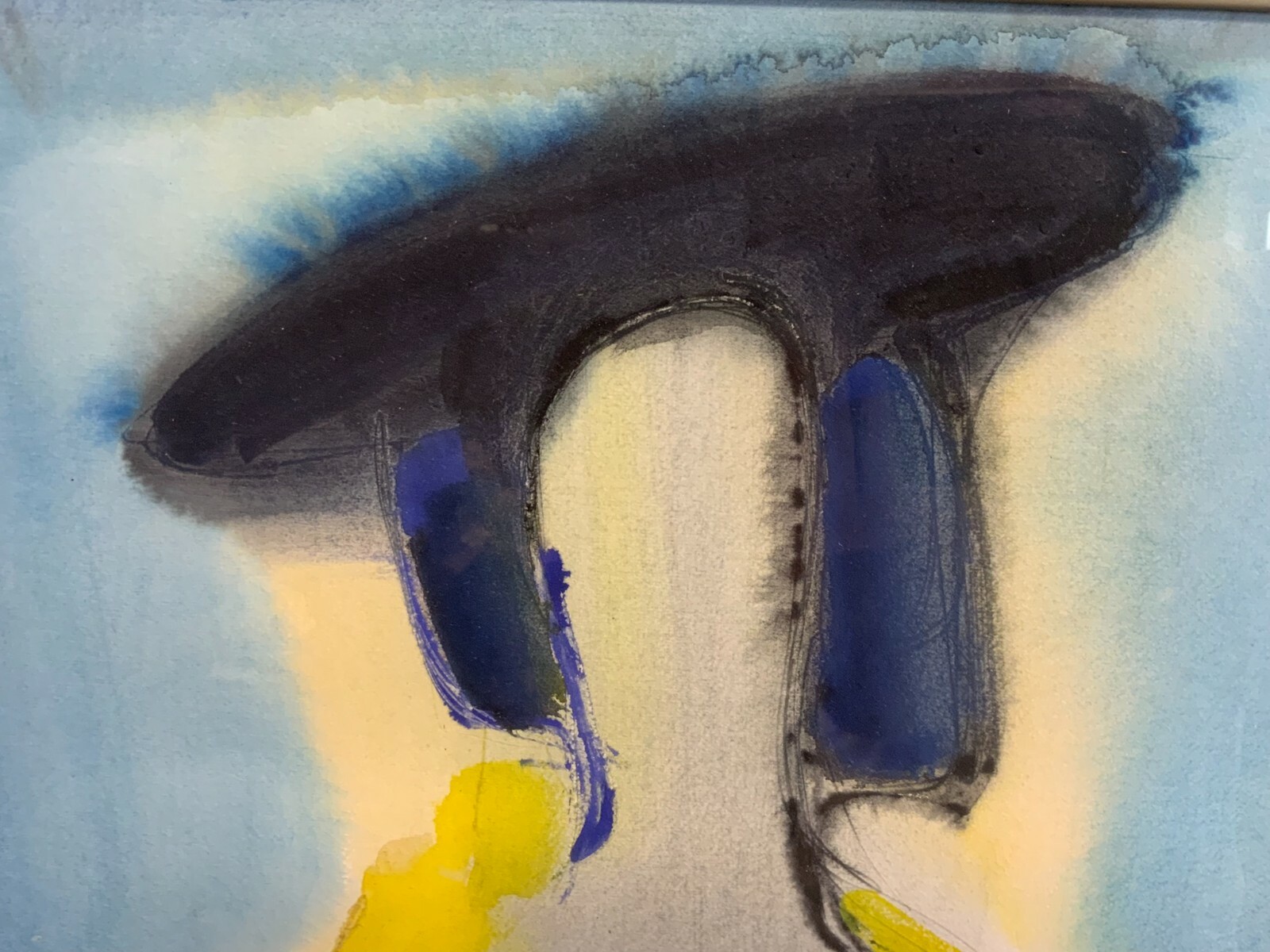AQUARELL ABSTRAKTE KOMPOSITION PERSONEN Anatoli KMARA GROSSFORMAT – Bild 5