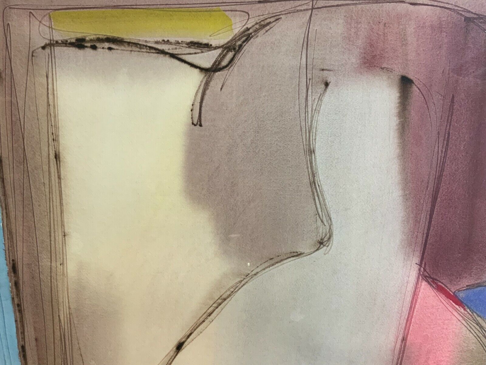 AQUARELL ABSTRAKTE KOMPOSITION PERSONEN Anatoli KMARA GROSSFORMAT – Bild 8