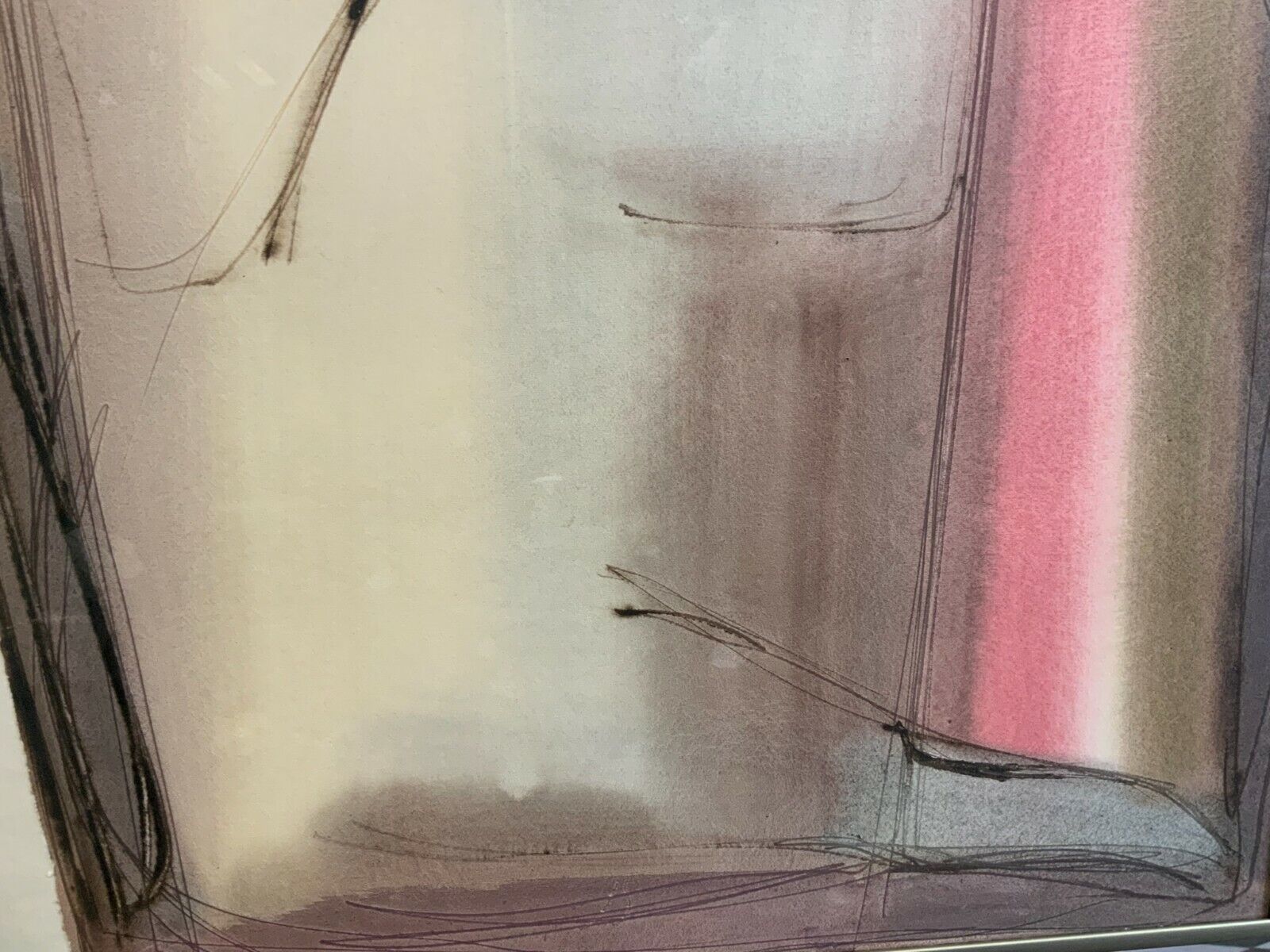 AQUARELL ABSTRAKTE KOMPOSITION PERSONEN Anatoli KMARA GROSSFORMAT – Bild 10