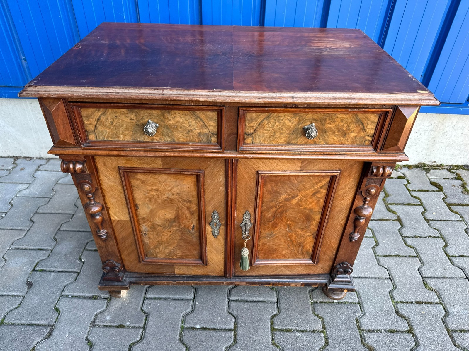 ANTIKE GRÜNDERZEIT KOMMODE ENDE 19 TES JH NUSSBAUM