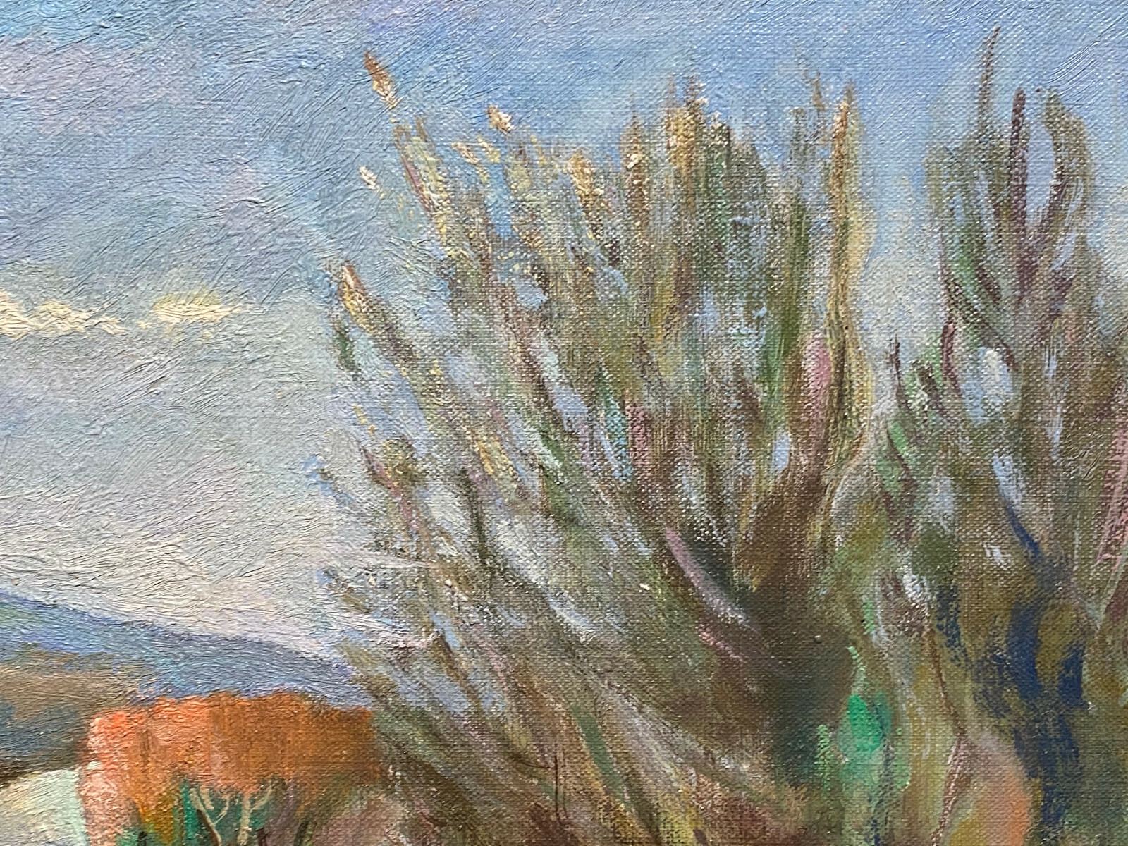 ÖL GEMÄLDE LANDSCHAFT AUS DEM JAHR 1977 SIGNIERT MEINERT VOLKERS 56x46cm – Bild 7
