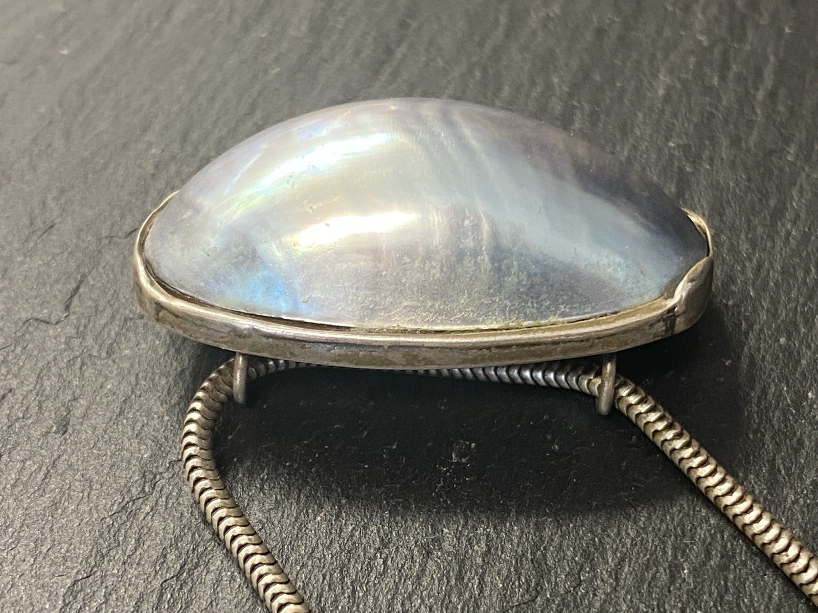 HALSKETTE MIT ANHÄNGER KETTE PERLMUTT 925 STERLING SILBER – Bild 4