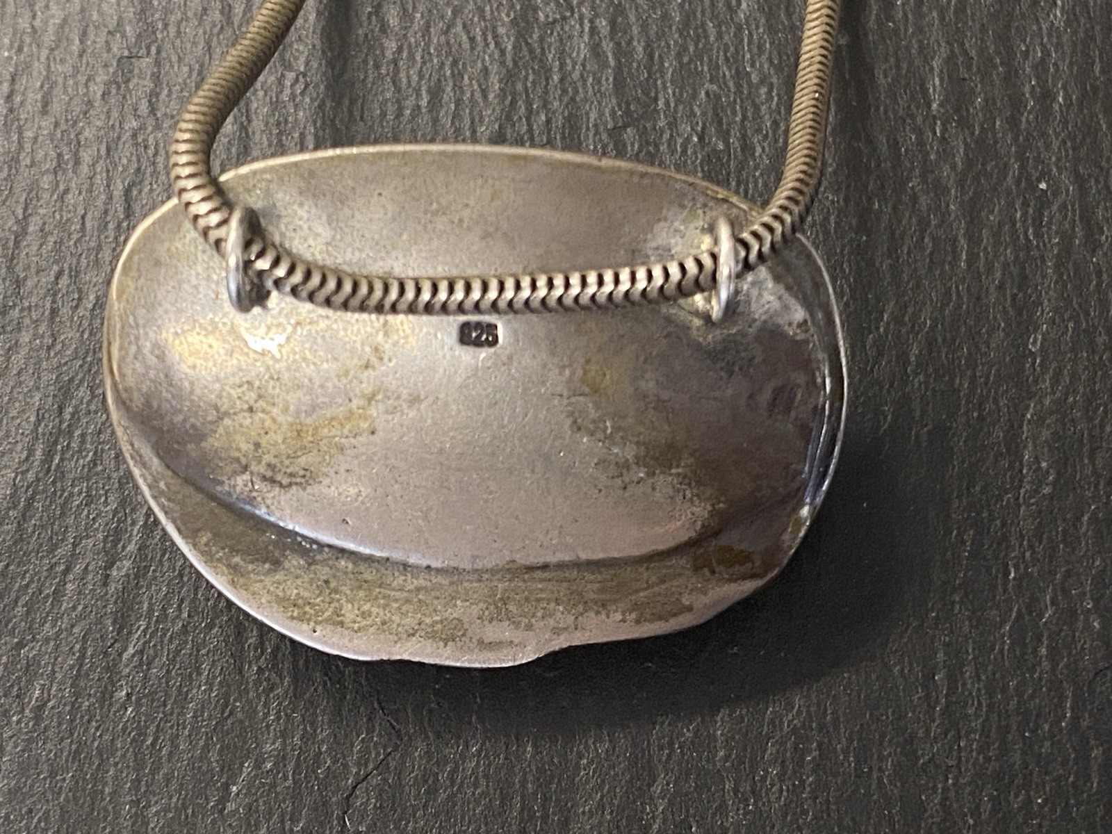 HALSKETTE MIT ANHÄNGER KETTE PERLMUTT 925 STERLING SILBER – Bild 8