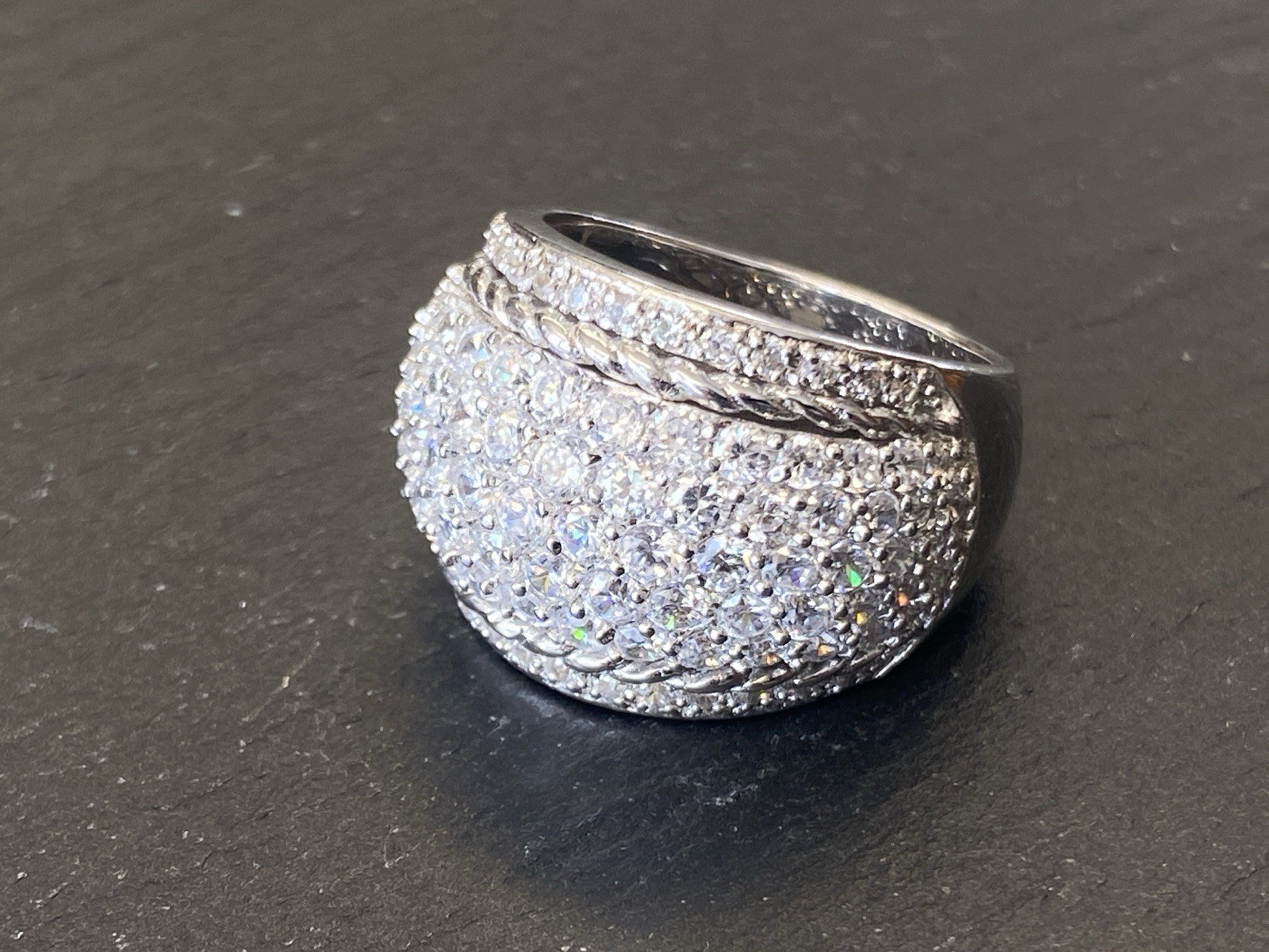 RING 925 STERLING SILBER CUBIC ZIRKONIA GRÖSSE 59