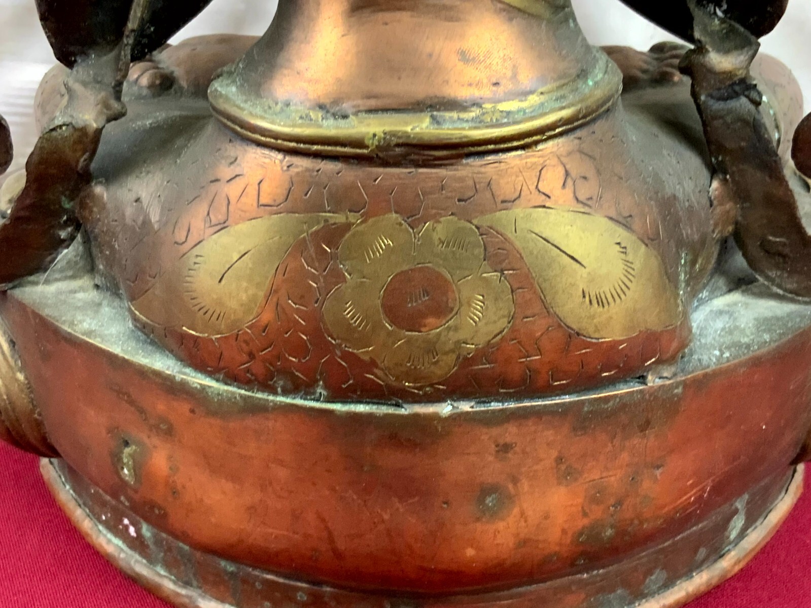 ANTIKE FIGUR BODHISATTVA MESSING UND KUPFER TIBET / CHINA 44cm HOCH – Bild 19