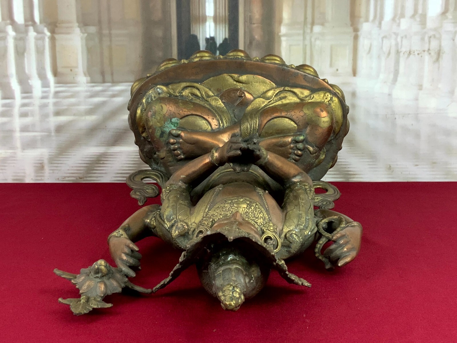 ANTIKE FIGUR BODHISATTVA MESSING UND KUPFER TIBET / CHINA 44cm HOCH – Bild 20