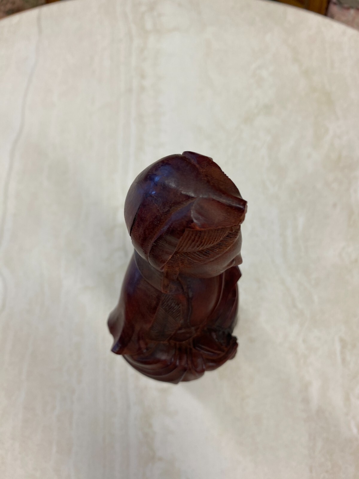 CHINA SKULPTUR AUS HOLZ STEHENDE FRAU 31cm HOCH – Bild 3