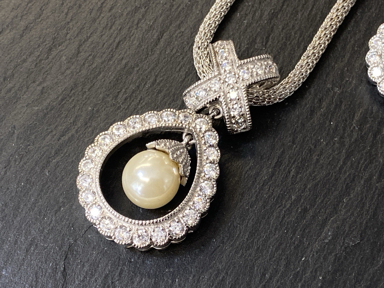 SCHMUCKSET SCHMUCK SET MODESCHMUCK 925 STERLING SILBER GLAS KUNSTPERLEN PERLEN – Bild 3