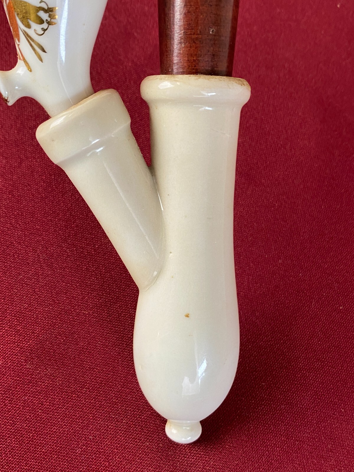 ANTIKE PFEIFE PORZELLAN HANDBEMALT PORZELLANPFEIFE ZUR HOCHZEIT 77cm – Bild 7