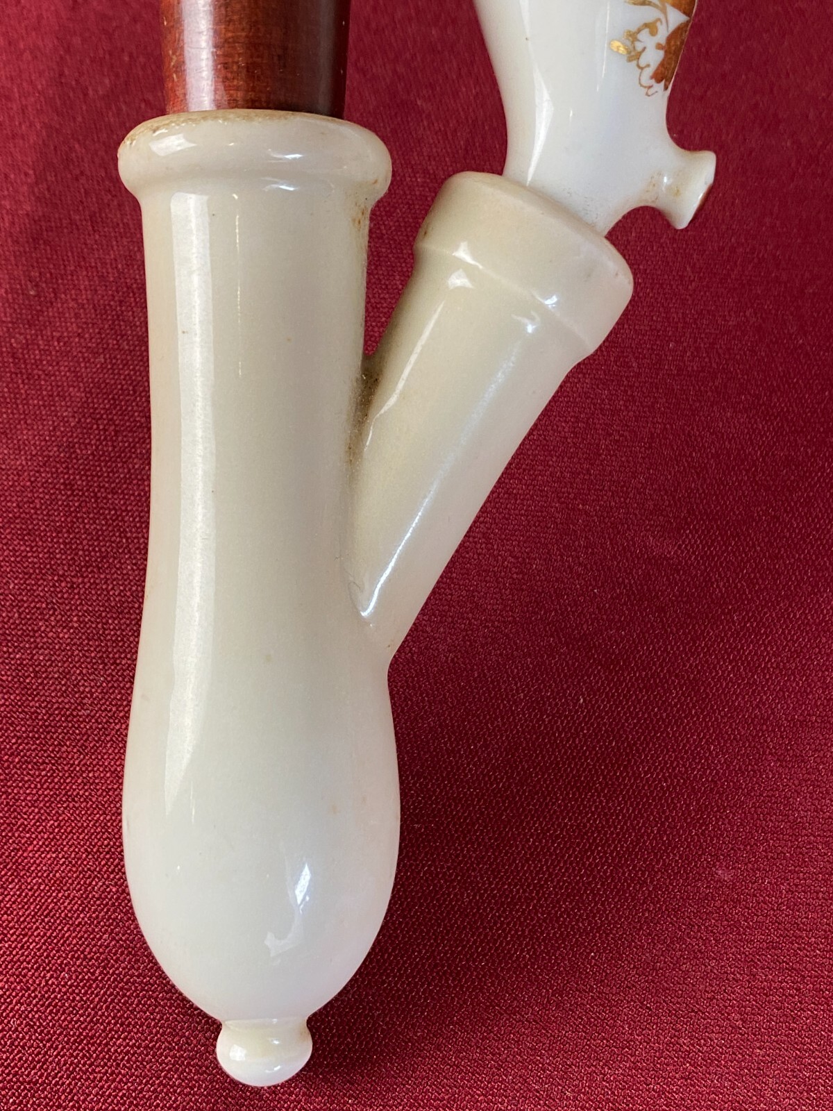 ANTIKE PFEIFE PORZELLAN HANDBEMALT PORZELLANPFEIFE ZUR HOCHZEIT 77cm – Bild 9