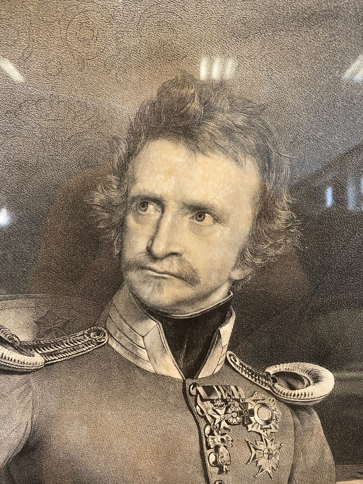 Grosser Druck gerahmt hinter Glas mit dem Portrait Ludwig I – Bild 3