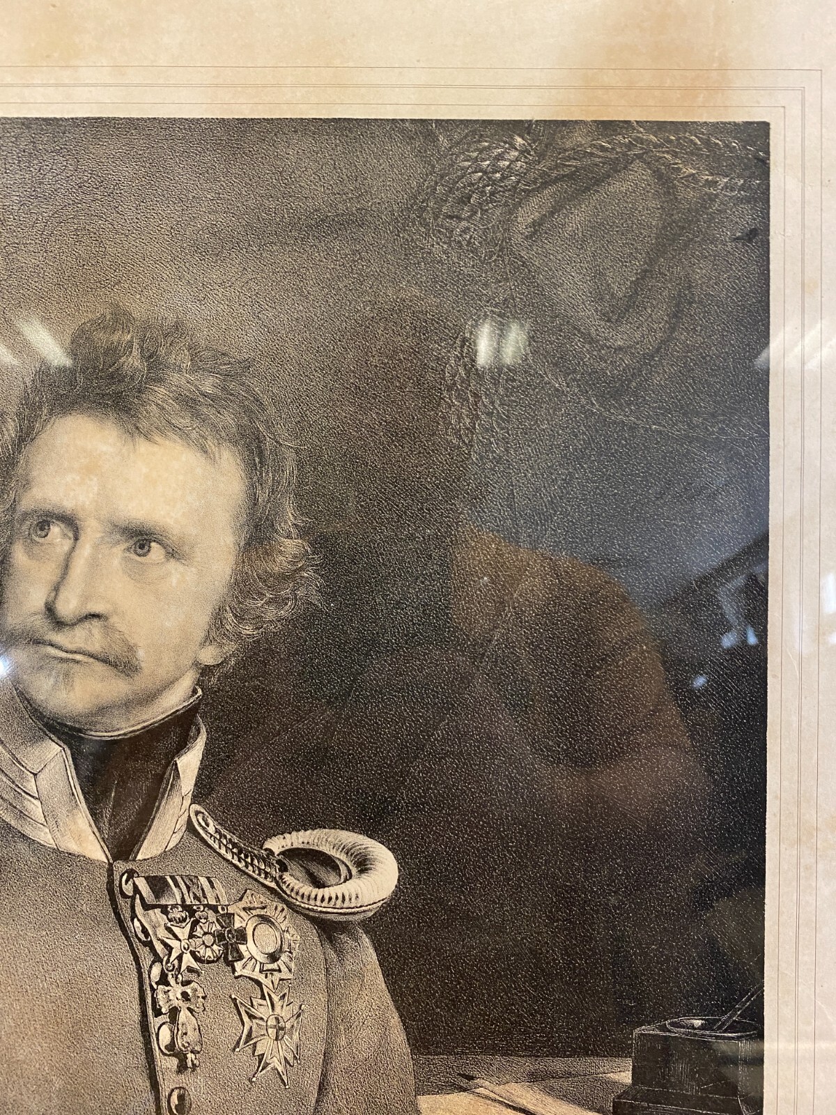 Grosser Druck gerahmt hinter Glas mit dem Portrait Ludwig I – Bild 6