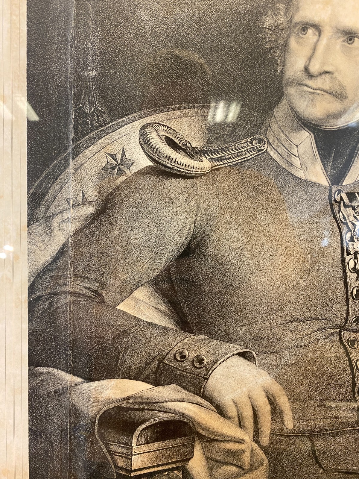 Grosser Druck gerahmt hinter Glas mit dem Portrait Ludwig I – Bild 7