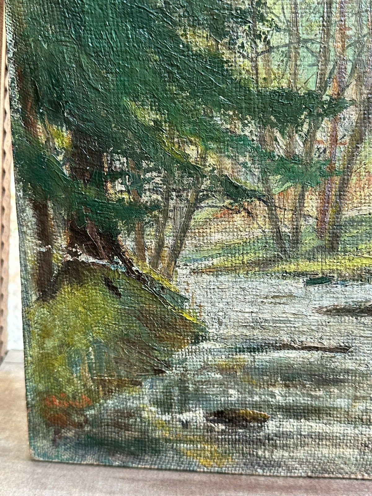 ÖLGEMÄLDE GEMÄLDE FLUSS IM WALD LANDSCHAFT WOHL RICHARD MUND – Bild 7