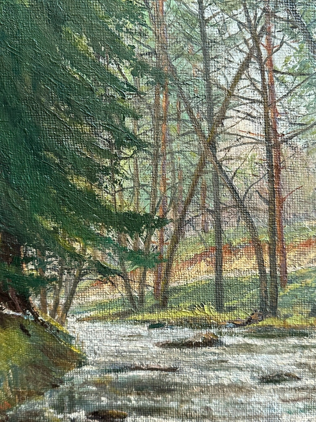 ÖLGEMÄLDE GEMÄLDE FLUSS IM WALD LANDSCHAFT WOHL RICHARD MUND