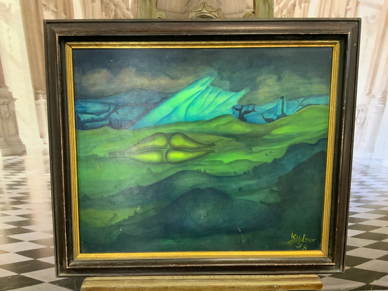 ÖLGEMÄLDE SURREALISTISCHE LANDSCHAFT GEMÄLDE VON Waldemar KUFNER (1940-2016) – Bild 3