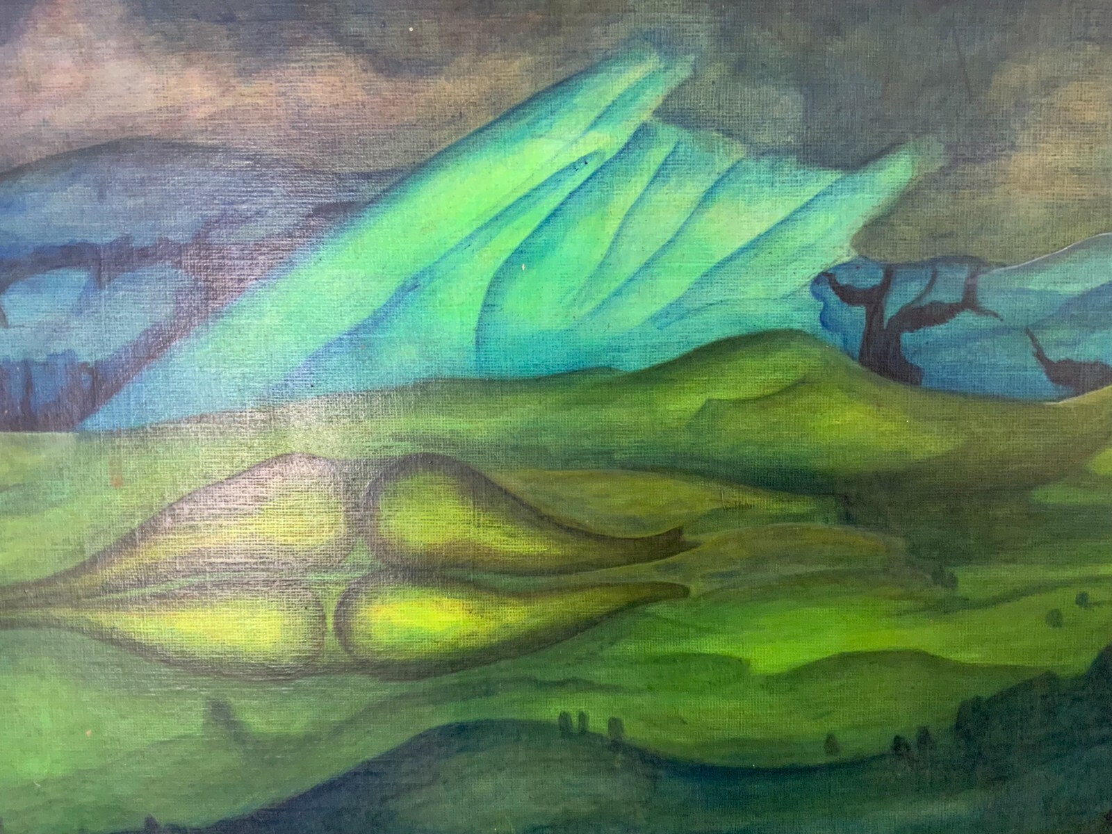 ÖLGEMÄLDE SURREALISTISCHE LANDSCHAFT GEMÄLDE VON Waldemar KUFNER (1940-2016)