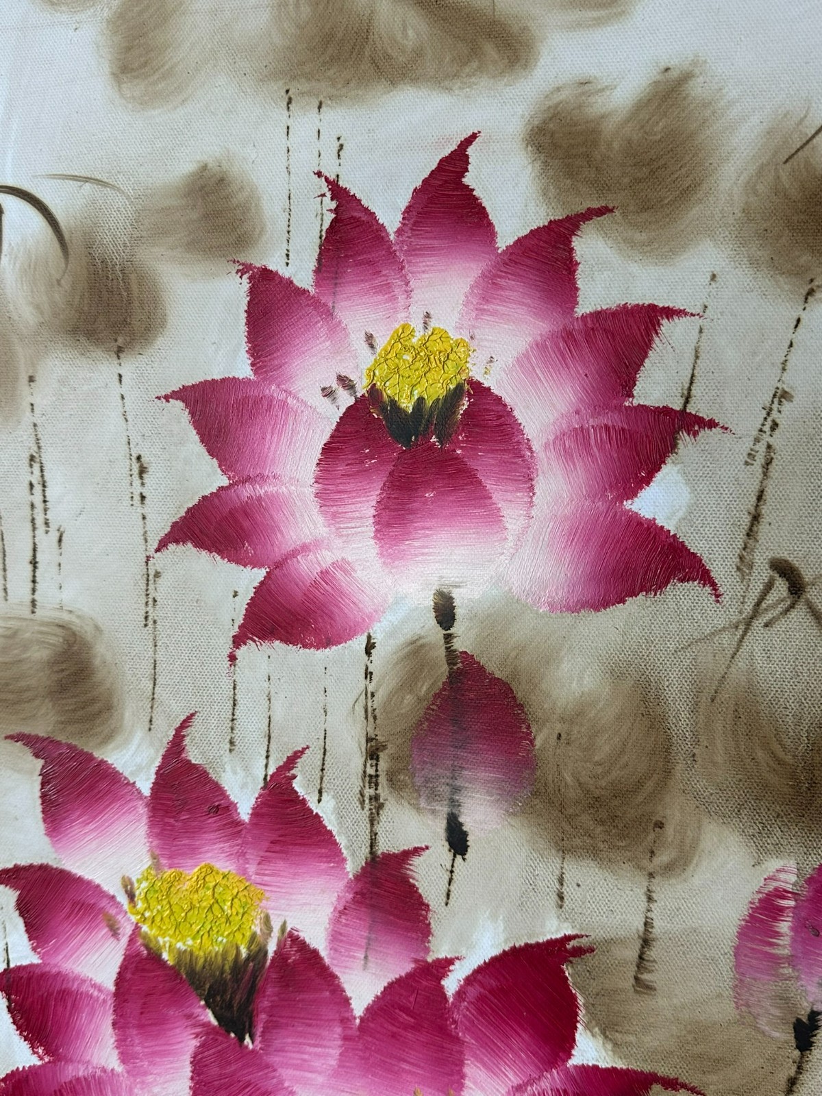 ÖLGEMÄLDE AUF LEINWAND GEMÄLDE BLUMEN STILLLEBEN RAHMEN SIGNIERT – Bild 5