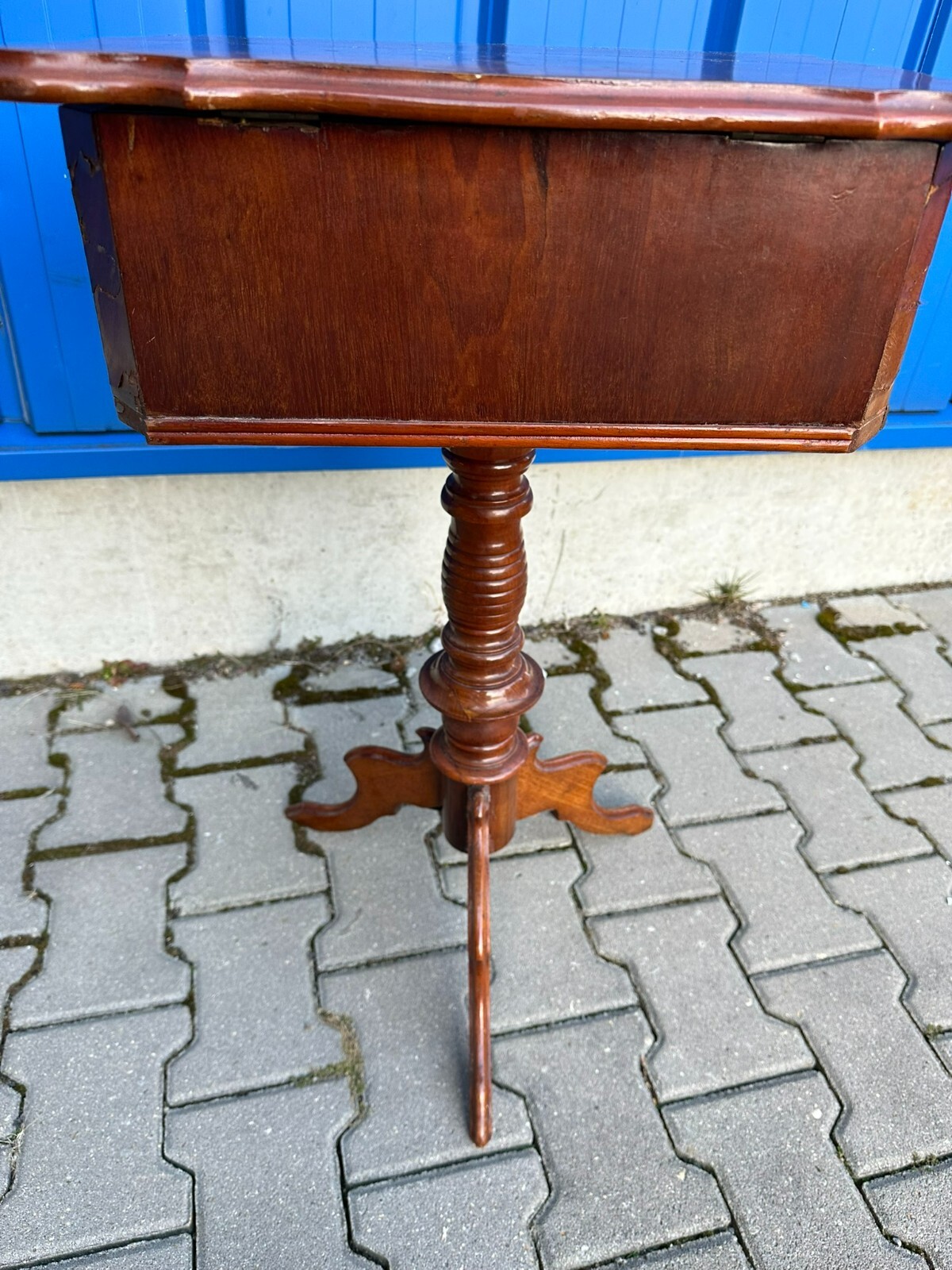 ANTIKER BEISTELLTISCH NÄHTISCH UM 1860 MAHAGONI LOUIS PHILIPPE – Bild 15