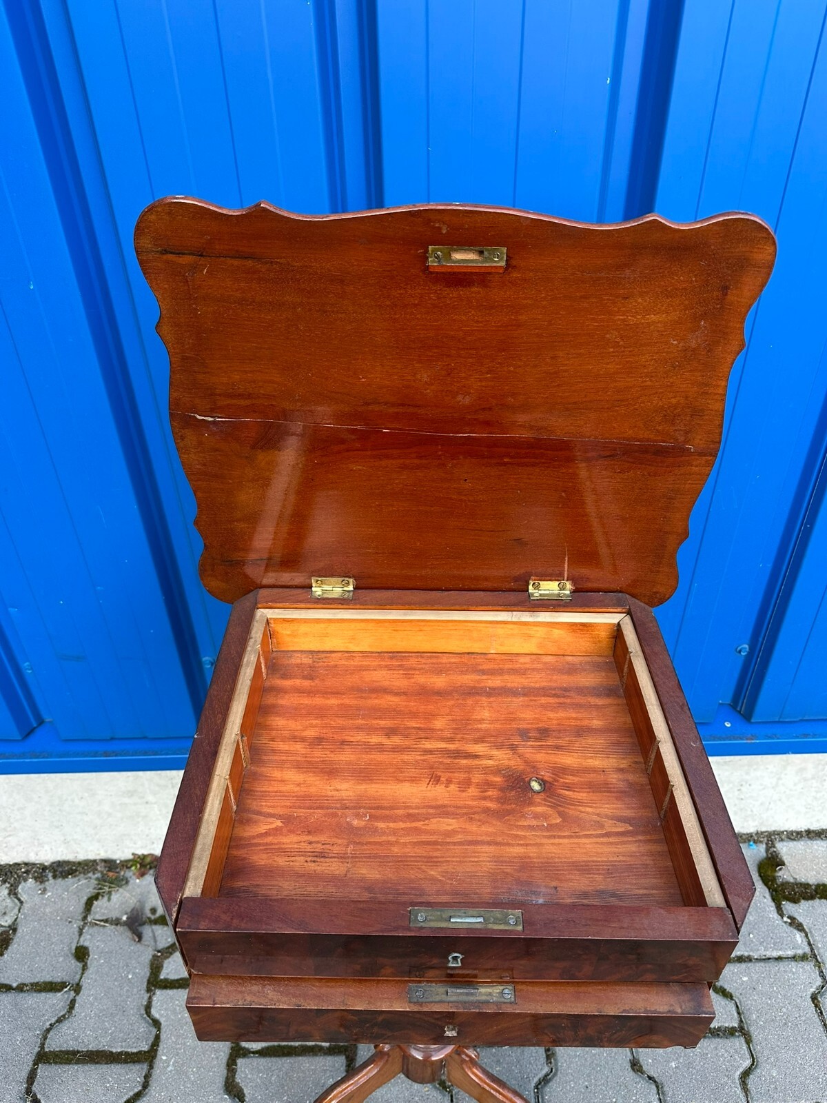 ANTIKER BEISTELLTISCH NÄHTISCH UM 1860 MAHAGONI LOUIS PHILIPPE – Bild 10