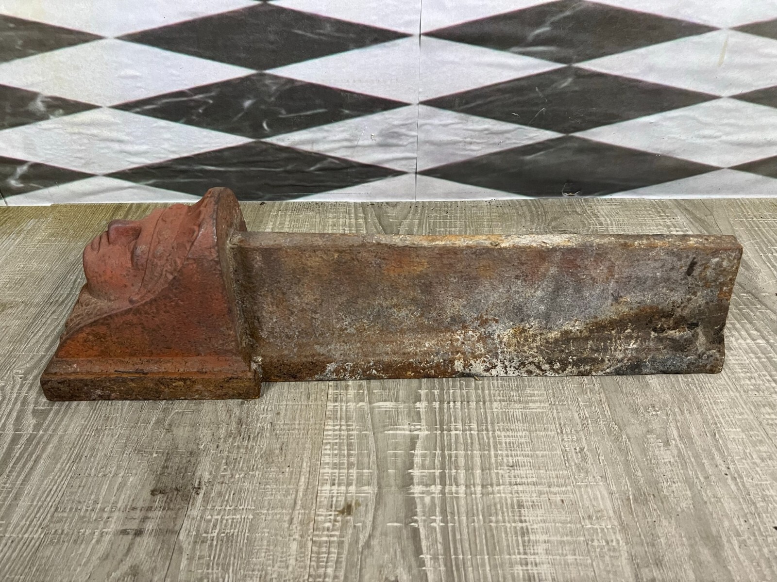 ANTIKE KAMINBÖCKE AUS EISEN HISTORISMUS UM 1880 GESICHTER 19 TES JHDT – Bild 6