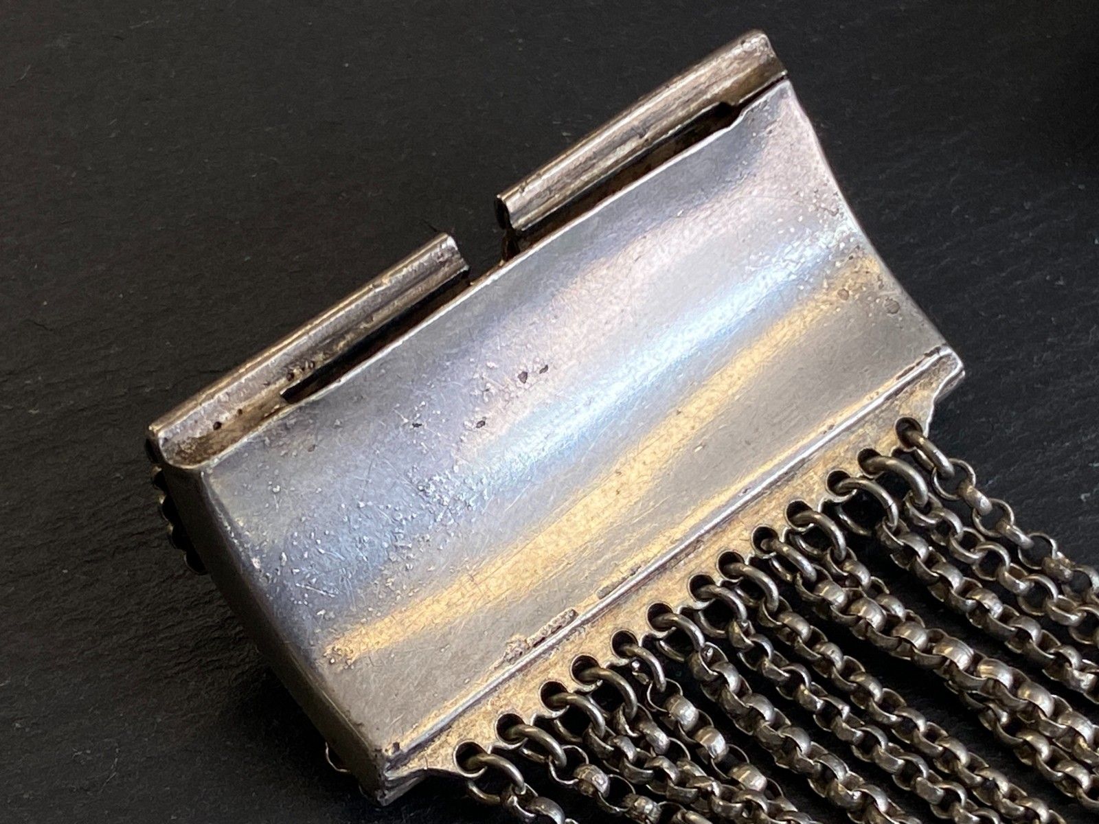 ANTIKE HALSKETTE KROPFKETTE TRACHTENKETTE STERLING SILBER VERGOLDET GRANAT 19JH – Bild 21