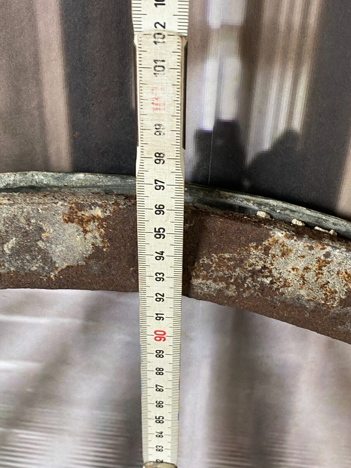 ANTIKE KAMIN ABDECKUNG FEUERSTELLE RAHMEN AUS EISEN UND KUPFER HxB 97x88cm – Bild 10