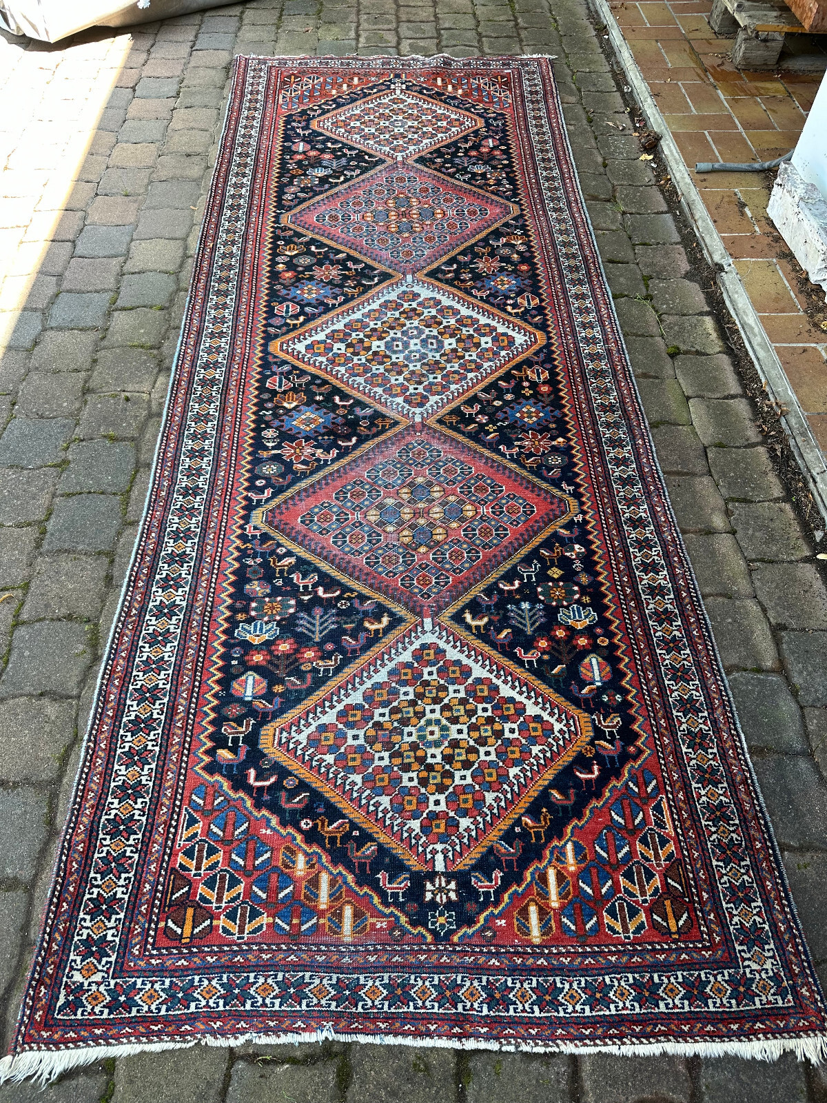 ALTER ORIENTTEPPICH TEPPICH HANDGEKNÜPFT AUS WOLLE TÜRKEI LÄUFER 327x113cm