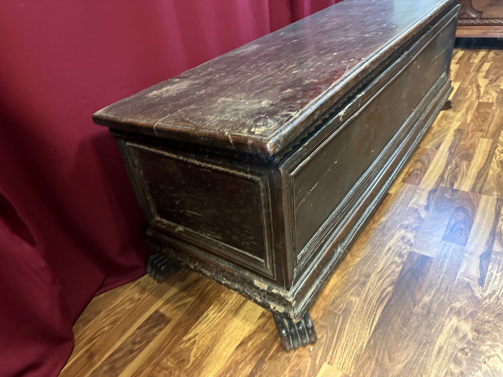 ANTIKE RENAISSANCE TRUHE 17/18 TES JHDT NUSSBAUM MASSIV – Bild 3