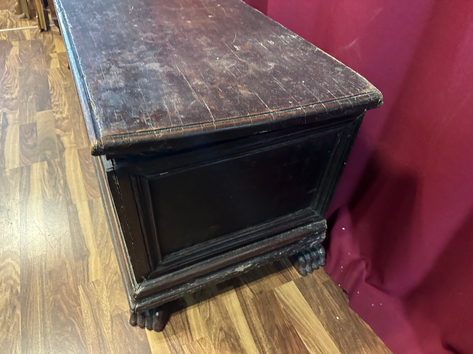 ANTIKE RENAISSANCE TRUHE 17/18 TES JHDT NUSSBAUM MASSIV – Bild 5