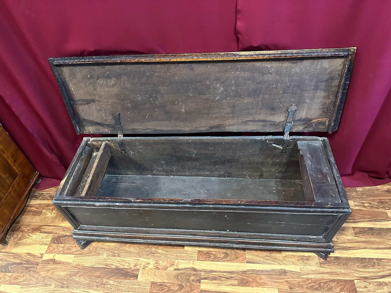 ANTIKE RENAISSANCE TRUHE 17/18 TES JHDT NUSSBAUM MASSIV – Bild 10