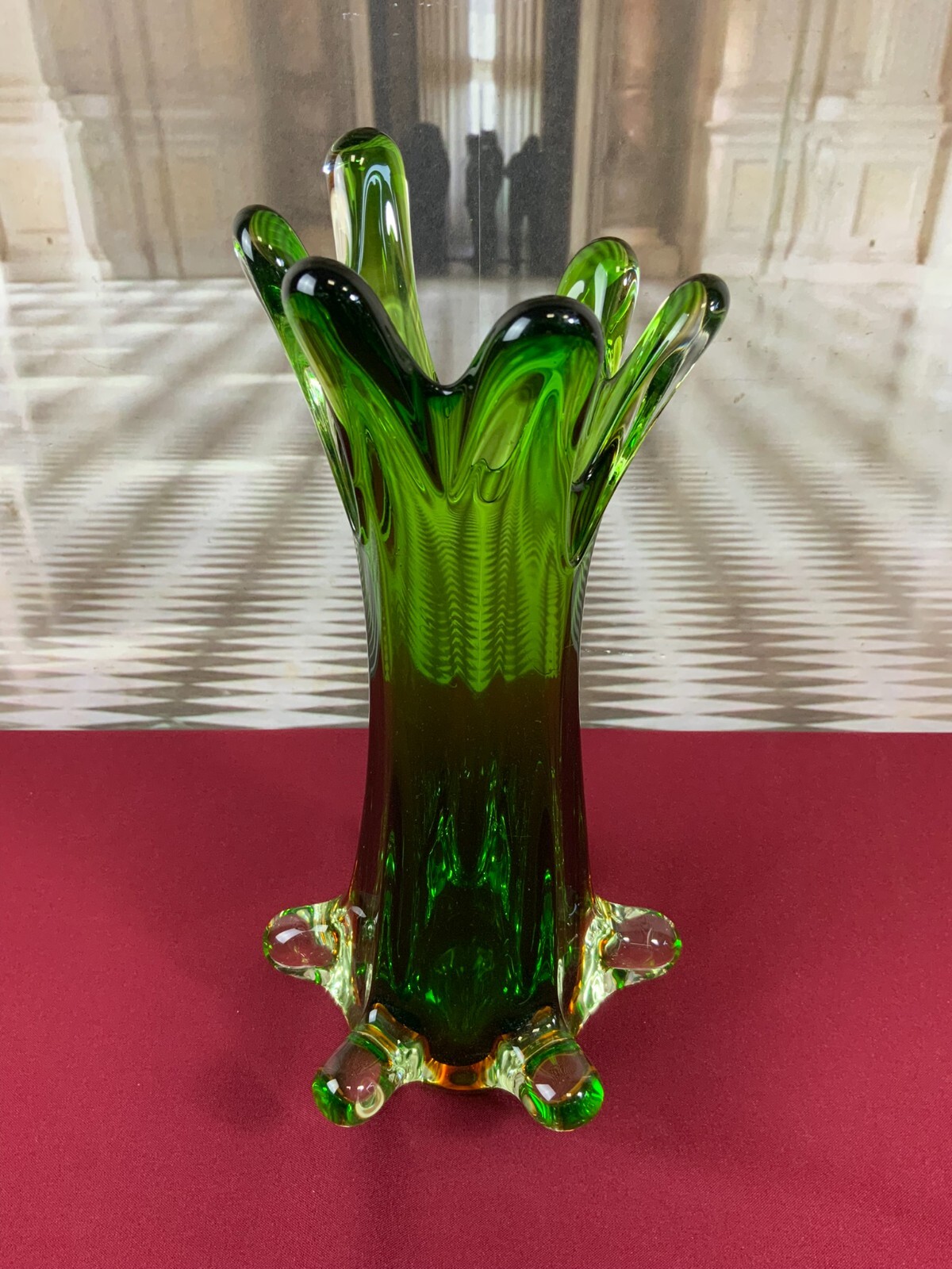 PRUNKVASE VASE AUS GLAS MUNDGEBLASEN KÜNSTLERGLAS 36cm HOCH 3,2kg WOHL MURANO