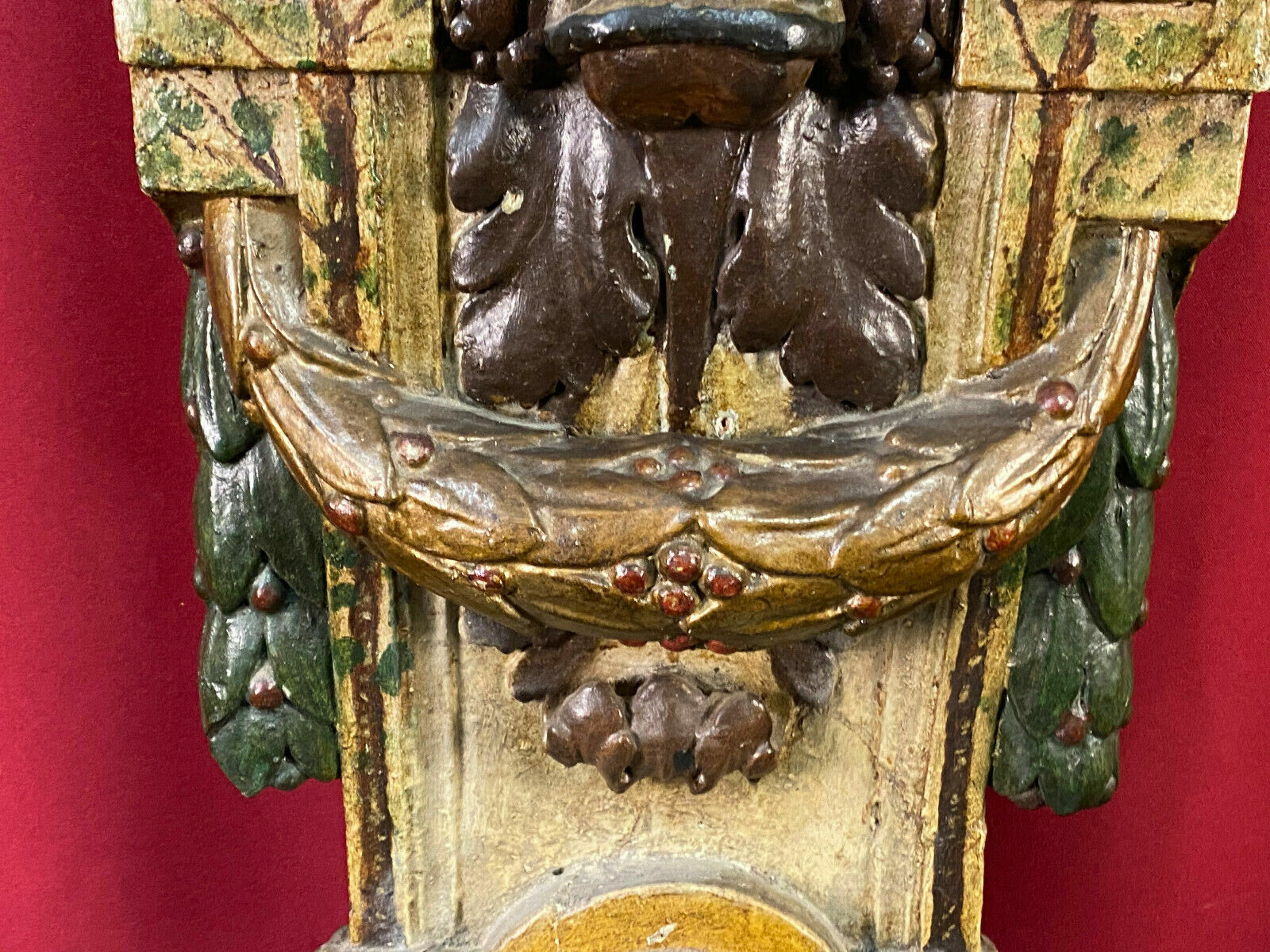 BAROCK SKULPTUR HOLZRELIEF LÖWE 18-TES JHDT HOLZ HANDGESCHNITZT POLYCHROMIE 80cm – Bild 6