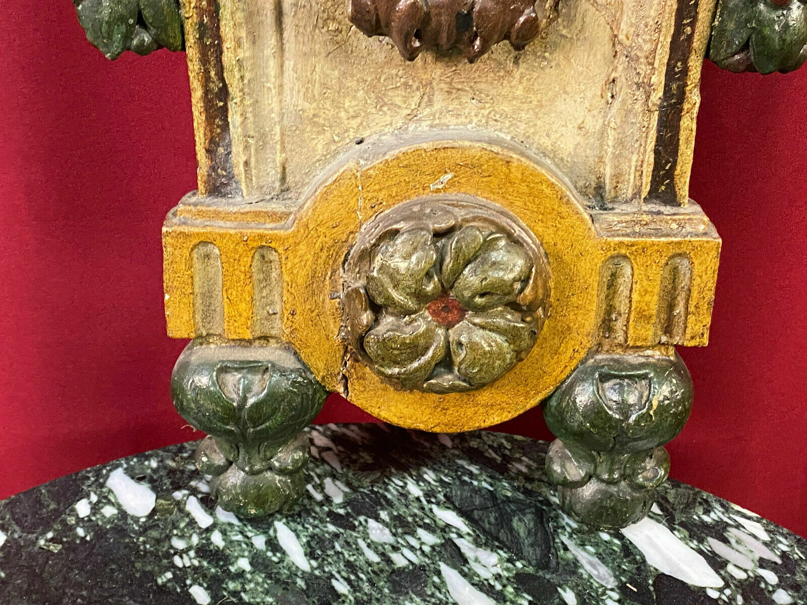 BAROCK SKULPTUR HOLZRELIEF LÖWE 18-TES JHDT HOLZ HANDGESCHNITZT POLYCHROMIE 80cm – Bild 7