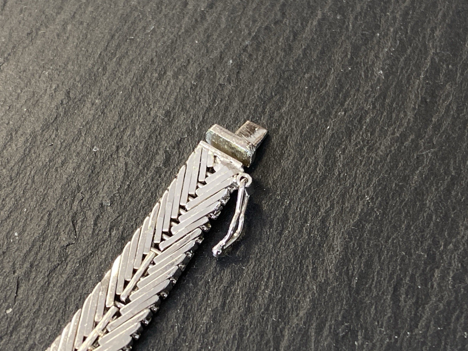 ARMBAND PLATT 835 SILBER SAPHIR SAPHIRE ROSENSCHLIFF 0,34CT – Bild 11