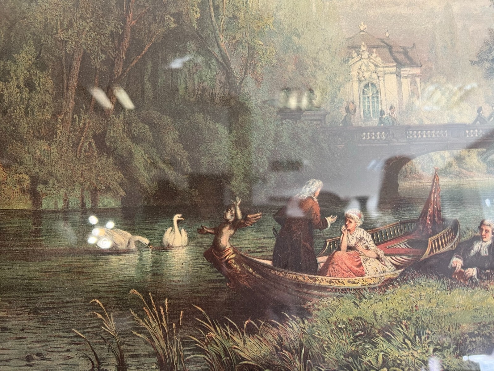GALANTE BAROCKE SZENERIE PRUNKRAHMEN DRUCK PERSONEN LANDSCHAFT 107x82cm – Bild 6