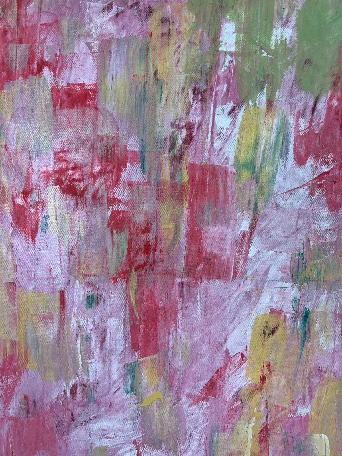 MODERNES ÖLGEMÄLDE AUF LEINWAND SIGNIERT ABSTRAKTE BLUMEN WIESE 50x70cm