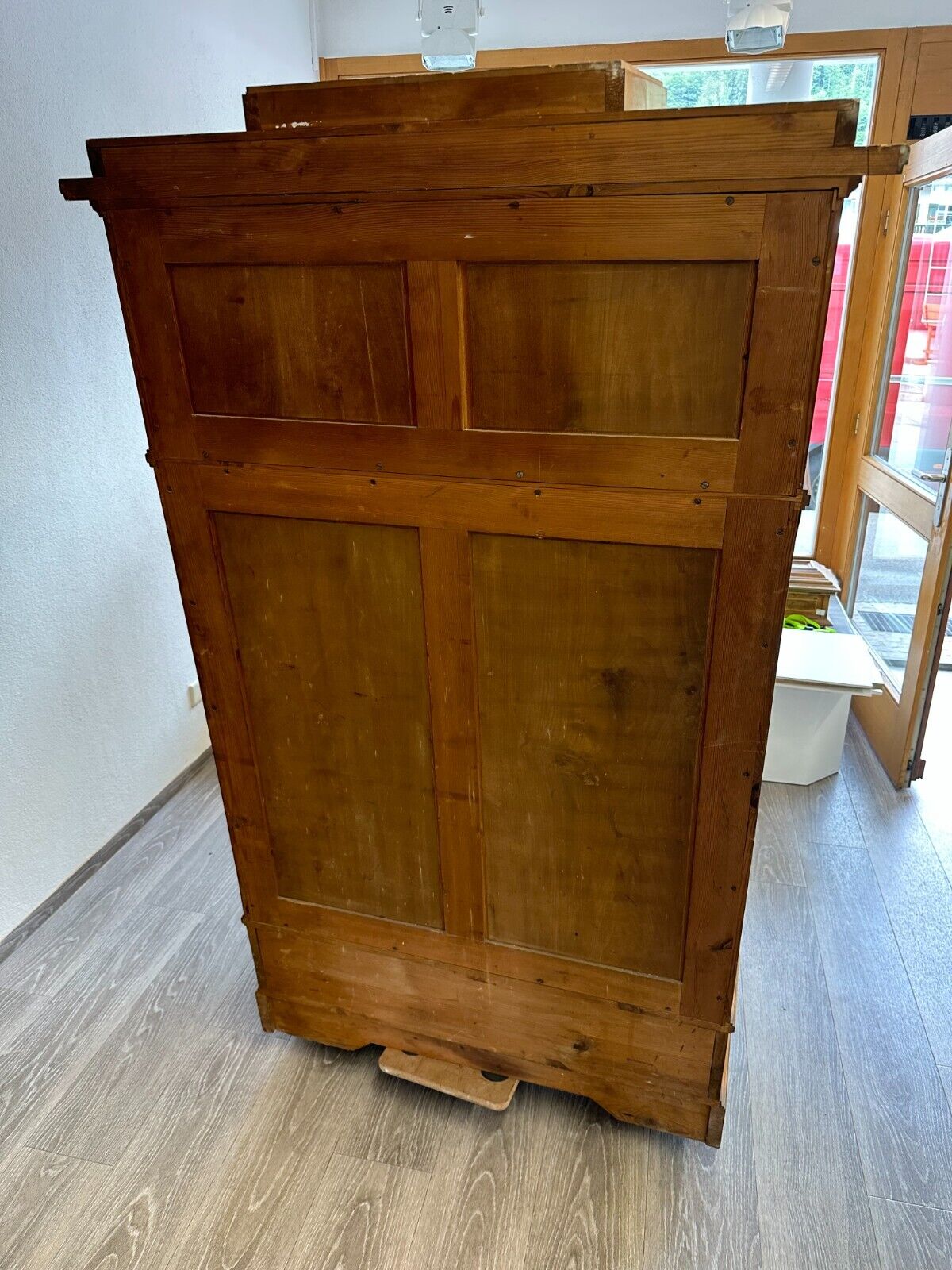 ANTIKER JUGENDSTIL SCHRANK UM 1910 MIT VITRINE KIRSCHHOLZ FURNIERT – Bild 16