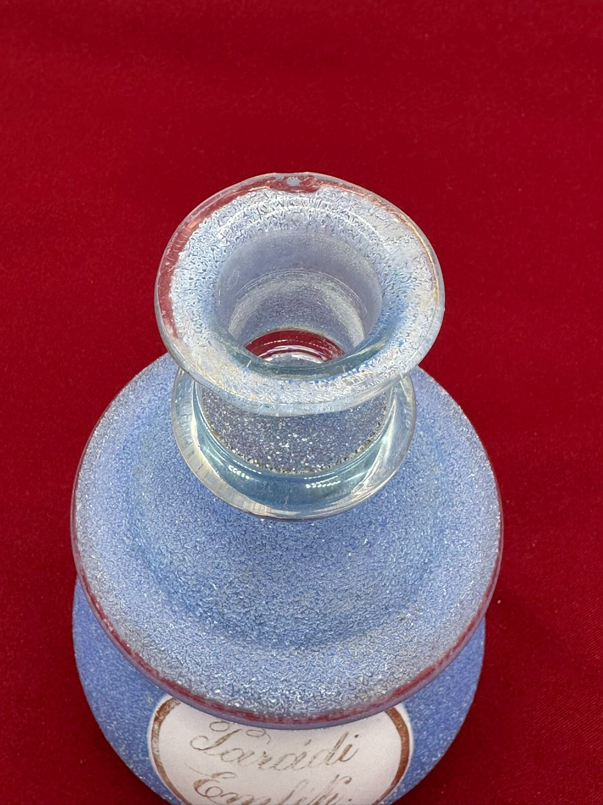 ANTIKE APOTHEKER FLASCHE AUS GLAS GOLDDEKOR OHNE STÖPSEL – Bild 5