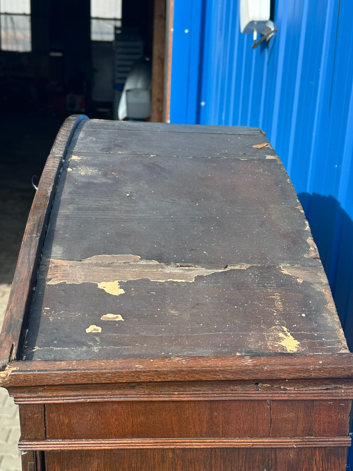 ANTIKER ENGLISCHER SEKRETÄR UM 1820/1840 AUS EICHE MIT VITRINE AUFSATZSEKRETÄR – Bild 11