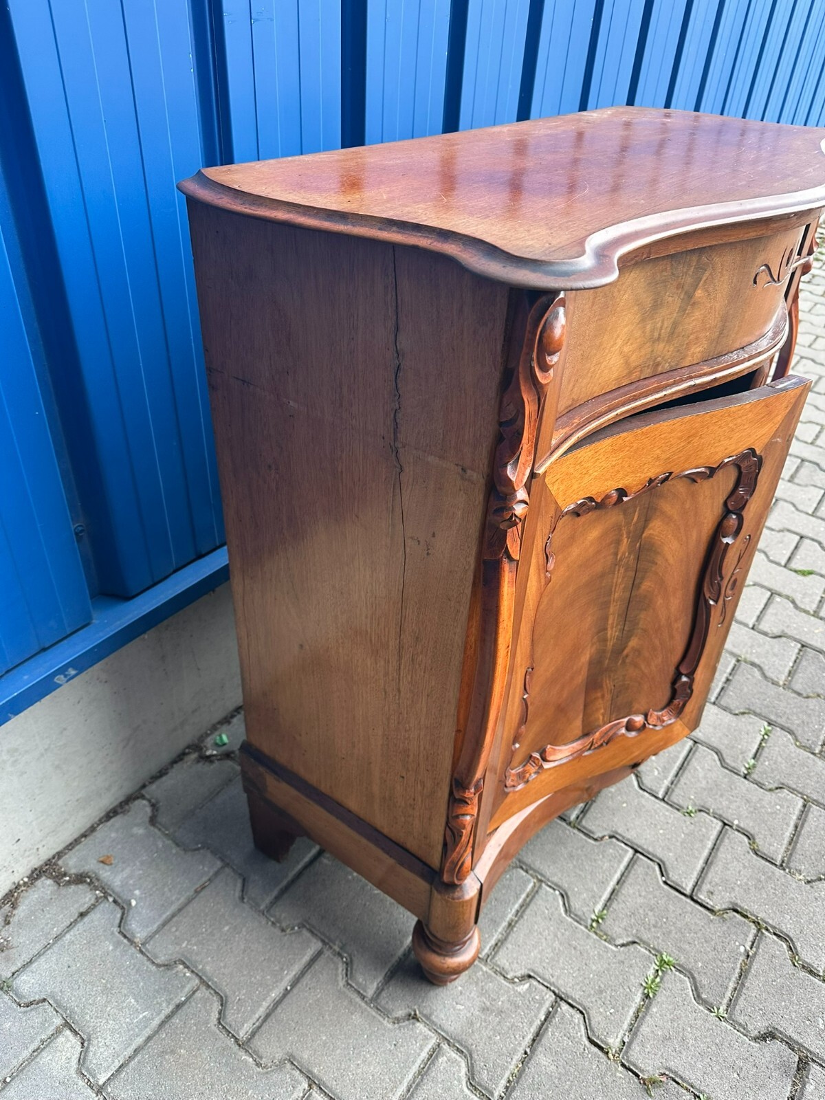 ANTIKE WILHELM III KOMMODE UM 1860 MAHAGONI FURNIERT – Bild 15
