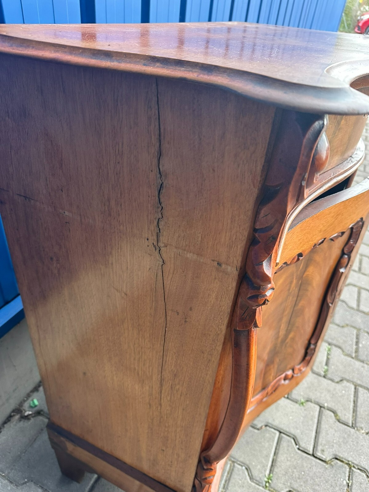 ANTIKE WILHELM III KOMMODE UM 1860 MAHAGONI FURNIERT – Bild 16