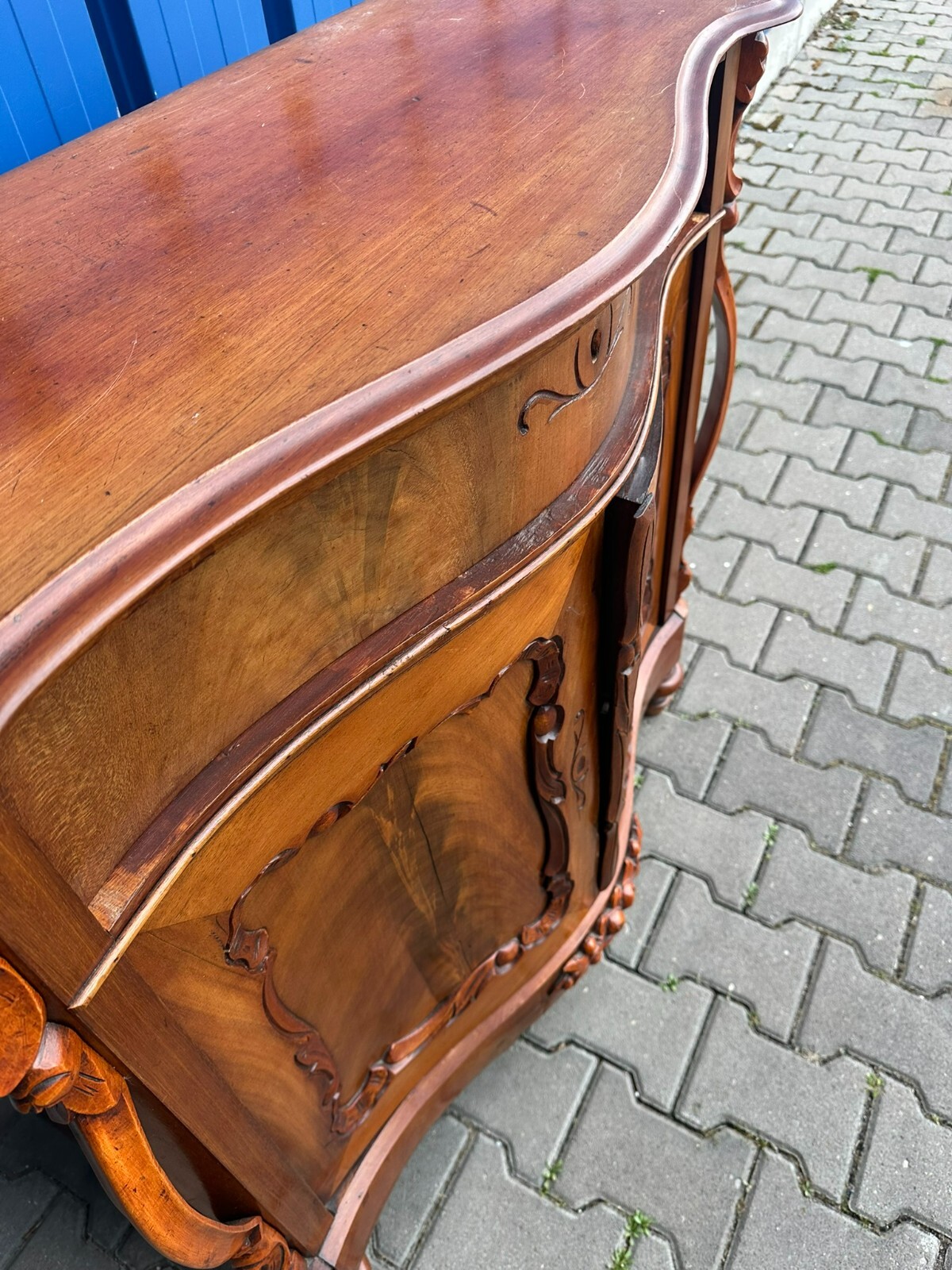 ANTIKE WILHELM III KOMMODE UM 1860 MAHAGONI FURNIERT – Bild 6