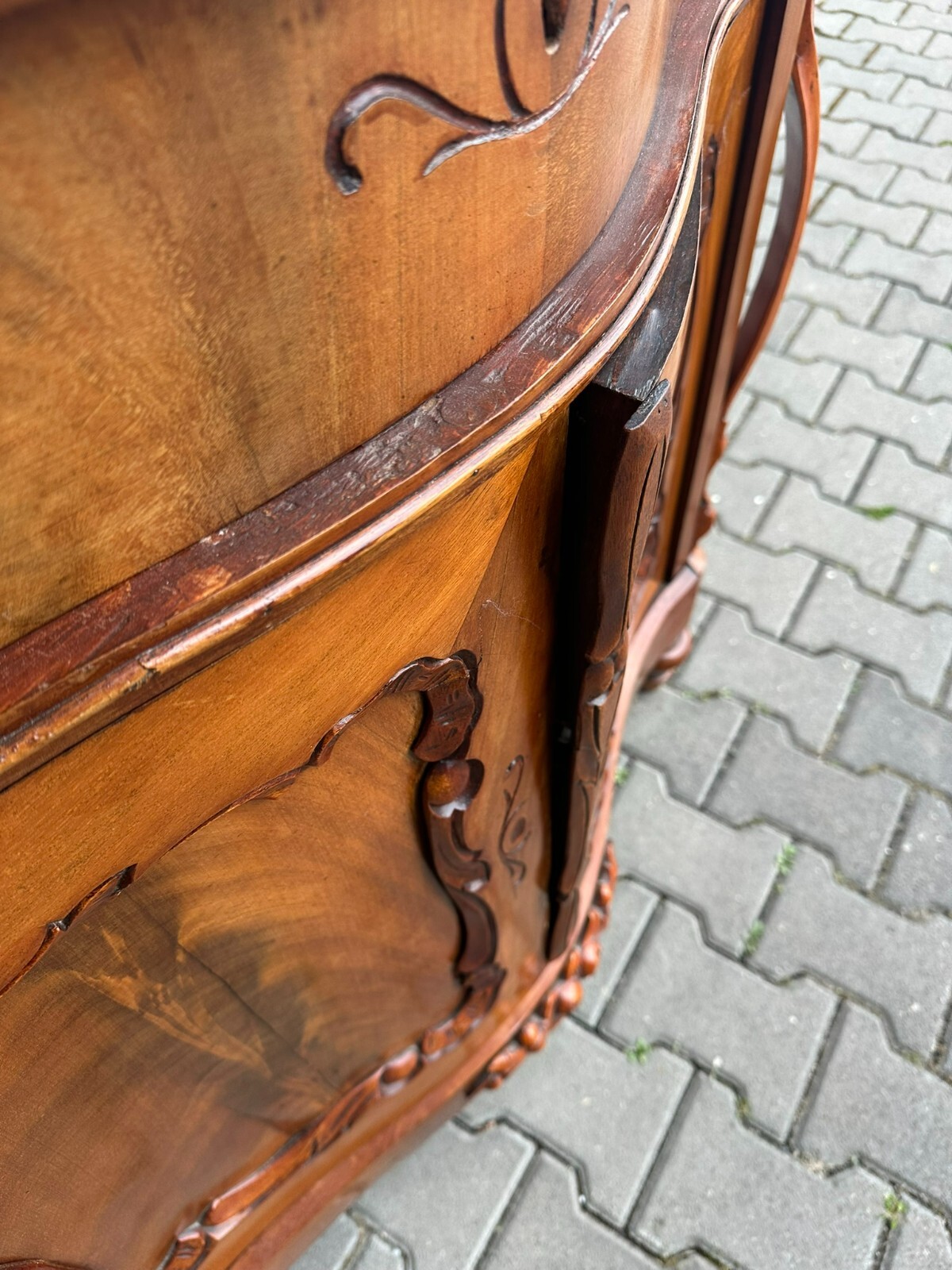 ANTIKE WILHELM III KOMMODE UM 1860 MAHAGONI FURNIERT – Bild 7