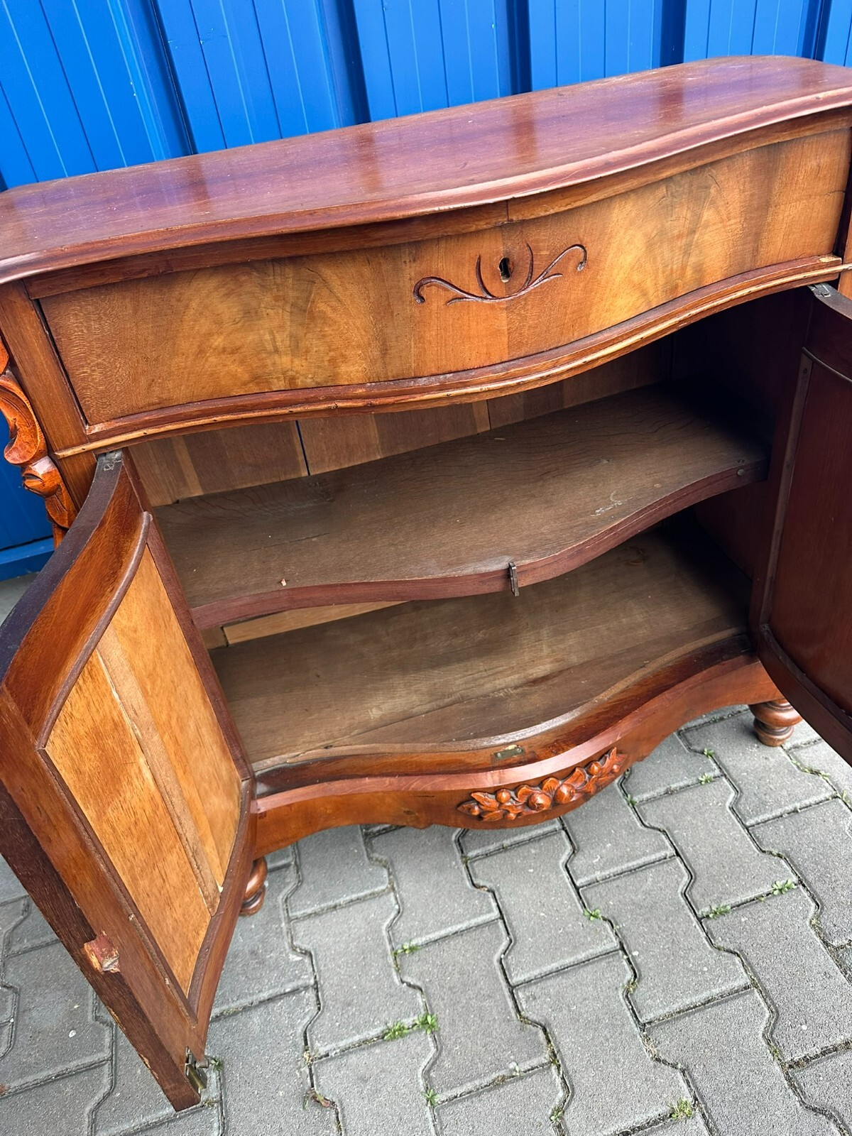 ANTIKE WILHELM III KOMMODE UM 1860 MAHAGONI FURNIERT – Bild 8