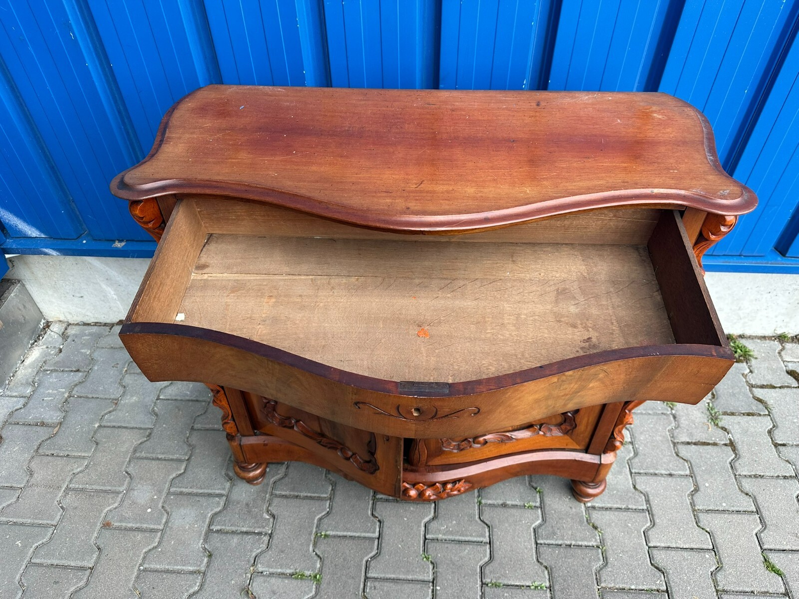 ANTIKE WILHELM III KOMMODE UM 1860 MAHAGONI FURNIERT – Bild 10