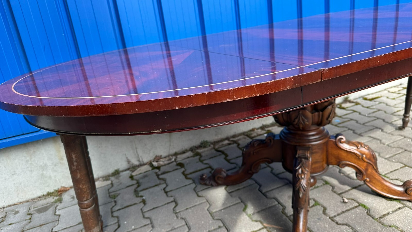 VINTAGE ESSTISCH BAROCK STIL TISCH AUSZIEHBAR BIS 220cm STÜTZBEINE – Bild 11